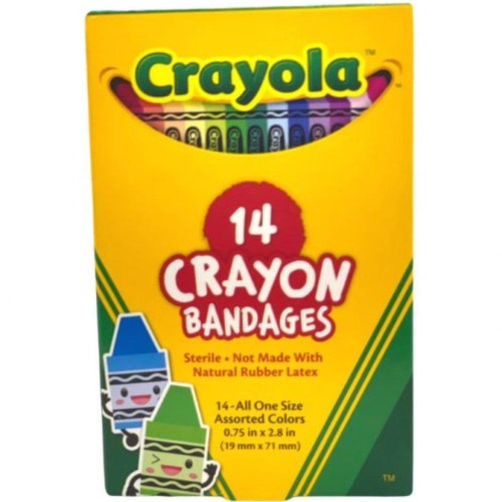 3 Boxes Crayola Crayon Bandages Sterile Asst Colors One Size Kids 14 Count Each